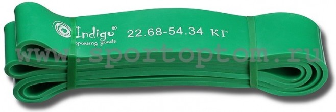 Эспандер латексная петля сопротивления Кроссфит INDIGO 601 HKRBB 208*4,4см Зеленый