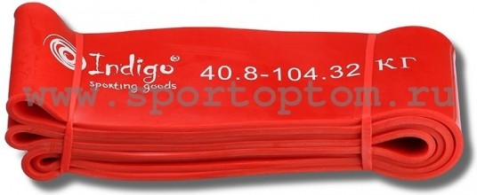 Эспандер латексная петля сопротивления Кроссфит INDIGO 97660 IR 208*8,3см Красный
