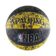 Мяч баск. SPALDING NBA GRAFFITI р. 7, резина, серо-черно-желтый