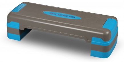 Степ платформа для аэробики 3 уровня INDIGO IN169 80*31*10/15/20 см Серо-синий