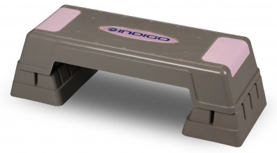 Степ платформа для аэробики 3 уровня INDIGO IN170 70*28*12/17/22 см Серо-розовый