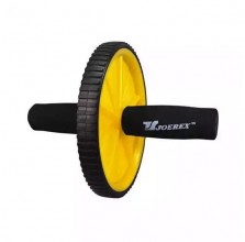 Ролик гимнастический 1 колесо  JOEREX неопреновые ручки, 7896, Черно-желтый,