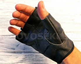 Перчатки для фитнеса Кожа, Е080, Черный, L