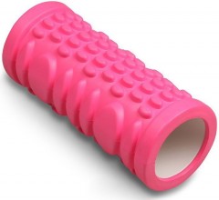 Ролик массажный для йоги INDIGO PVC, IN077, Розовый, 14*33 см