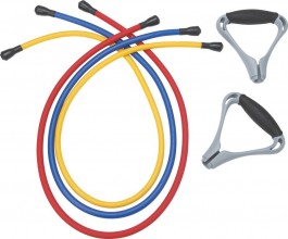 Эспандер для степа набор PRO SUPRA 3 жгута, 316 TR-3, Красный, Синий, Желтый, 120 см