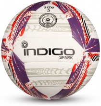 Мяч футбольный №5 INDIGO SPARK тренировочный (PU hybrid) IN158 Бело-фиолетово-красный