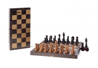 Шахматы турнирные фигуры буковые большие с доской, 343-19, Венге