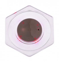 Шайба для аэрохоккея LED Atomic Top Shelf (прозрачная, шестигранная, красный светодиод) D74 mm