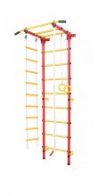 Шведская стенка детская (канат/лестница/кольца) Красный
